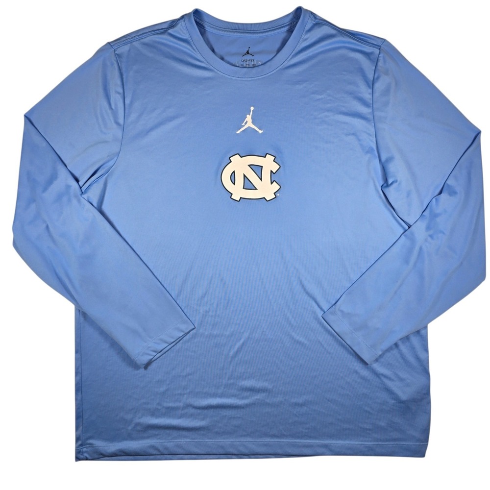 Jordan University Of North Carolina Tar Heels Blue Dri-Fit L/S Shirt Men's XXL
